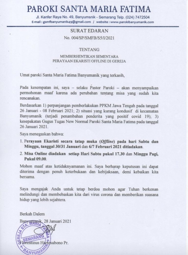 PENUNDAAN MISA OFFLINE