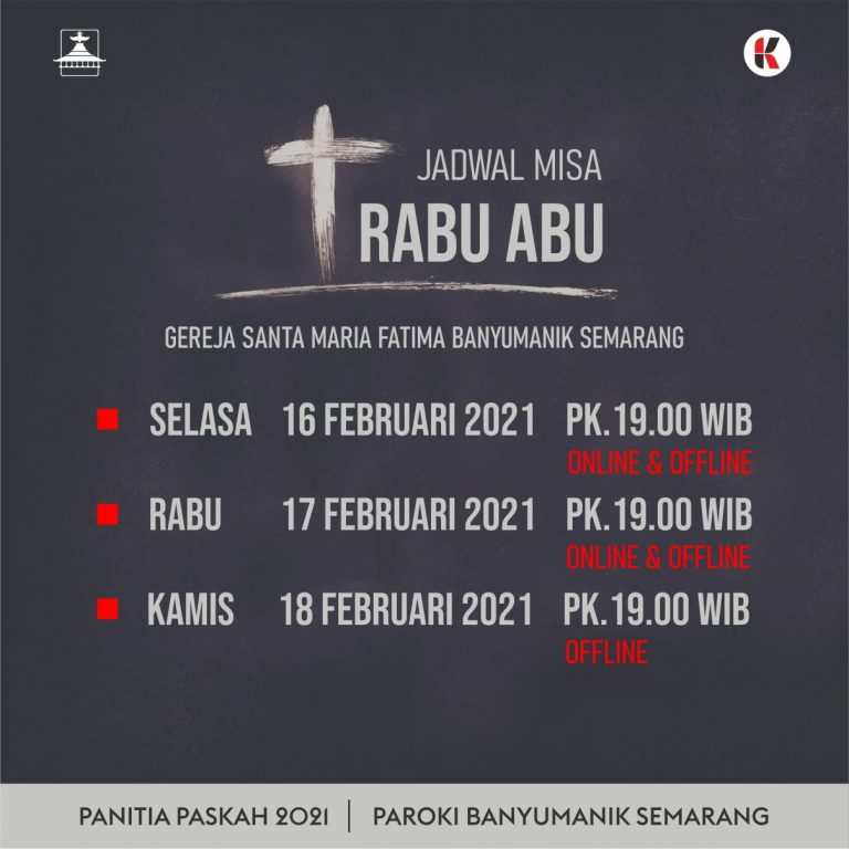 JADWAL MISA RABU ABU