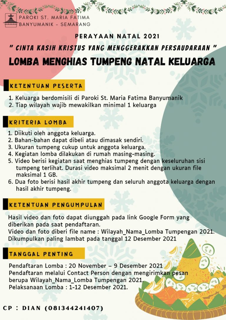 NATAL GSMF 2021: LOMBA MENGHIAS TUMPENG KELUARGA